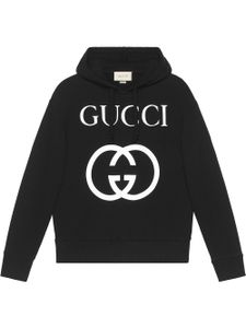 Gucci hoodie à logo GG - Noir