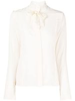 Victoria Beckham blouse en soie à col lavallière - Blanc