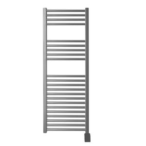 Sanicare elektrische design radiator 45x112cm zilvergrijs met Bluetooth en thermostaat rechts zwart