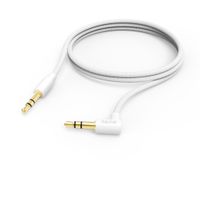 Hama Aux-kabel 3,5-mm Jack – 3,5-mm Jack 90° Haakse Stekker 1,0 M Wit - thumbnail