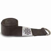 Katoenen Yoga riem Grijs met D-Ring - 248 cm