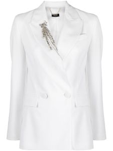 LIU JO blazer croisé à détail de broche - Blanc