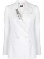 LIU JO blazer croisé à détail de broche - Blanc - thumbnail