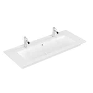 Villeroy & Boch Venticello Wastafel - 120x50cm - 2 kraangaten - overloop - ceramic plus - wit 4104CKR1