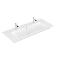 Villeroy & Boch Venticello Wastafel - 120x50cm - 2 kraangaten - overloop - ceramic plus - wit 4104CKR1 - thumbnail