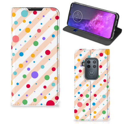 Motorola One Zoom Hoesje met Magneet Dots Motorola One Zoom Hoesje met Magneet Dots