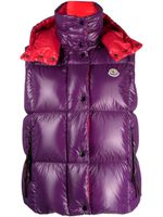 Moncler gilet matelassé Luzule à patch logo - Violet - thumbnail