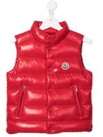 Moncler Enfant gilet matelassé à patch logo - Rouge - thumbnail