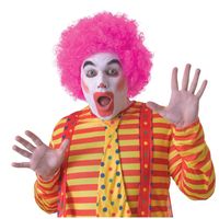 Clown pruik roze voor volwassenen   -