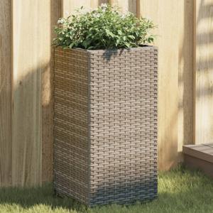 Plantenbak 30x30x60 cm poly rattan grijs