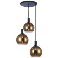 Vurna Justine hanglamp 3L getrapt glas goud - thumbnail