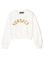 Versace Kids sweat en coton à logo brodé - Blanc - thumbnail