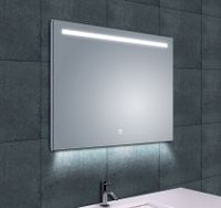 Badkamerspiegel Ambi one | 80x60 cm | Rechthoekig | Directe en indirecte LED verlichting | Touch button | Met verwarming