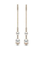 Yoko London boucles d'oreilles Trend en or jaune 18ct ornées de perles et de diamants