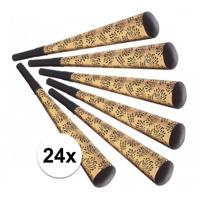 Oud en nieuw feesttoeters goud 24x stuks