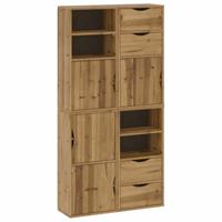 vidaXL Bijzetkasten 4 st ODDA 40x24x79 cm massief grenenhout, kast, opbergkast, dressoirkast, dressoir, buffet, keukenopbergkast, gangkast