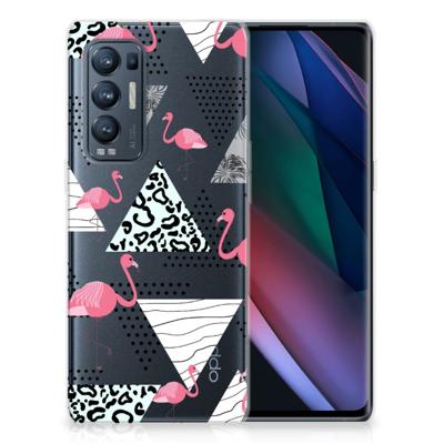 OPPO Find X3 Neo TPU Hoesje Flamingo Triangle OPPO Find X3 Neo TPU Hoesje Flamingo Triangle