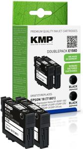 KMP Inktcartridge vervangt Epson 18, T1801 Compatibel 2-pack Zwart E158D 1622,4821