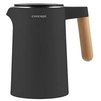 Concept RK3302 Waterketel, waterkoker met temperatuurregeling, 1,5 liter, KEEP warm-functie, waterniveau-indicator, 360 graden draaibare basis, 2200 W, antraciet