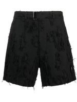 MSGM short en coton à effet usé - Noir