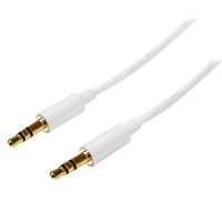 StarTech.com 1 m witte Slim 3,5 mm stereo/audiokabel M/M - thumbnail