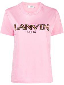 Lanvin t-shirt à logo brodé - Rose