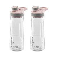 Waterfles / drinkfles / sportfles Aquamania - 2x - licht roze - 730 ml - kunststof - bpa vrij - thumbnail