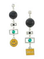 Amir Slama boucles d'oreilles pendantes - Noir