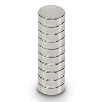 MAUL Neodymium schijfmagneet – magneet met hoge hechtkracht voor veelzijdig gebruik – magneet rond met elegant en modern design – Ø 15 x 5 mm – verpakking van 10 – lichtzilver