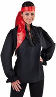 Piratenblouse dames zwart