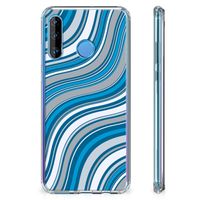 Huawei P30 Lite Doorzichtige Silicone Hoesje Waves Blue