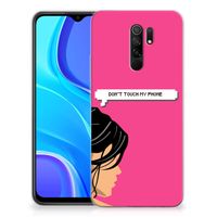 Xiaomi Redmi 9 Silicone-hoesje Woman Don't Touch My Phone - thumbnail