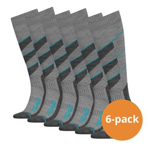 HEAD Skisokken Unisex V-Shape Kneehigh 6-pack Middle Grey Melange/Blue-43/46