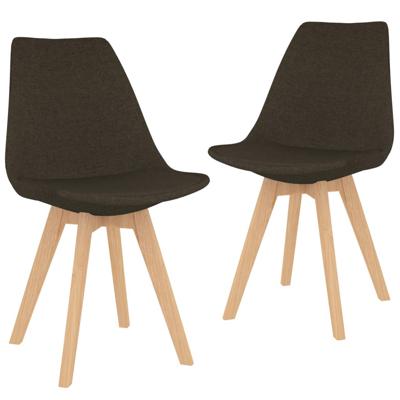 Vidaxl Eetkamerstoelen 2 St Stof Donkerbruin