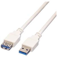 VALUE USB 3.2 Gen 1 Kabel, type A-A, M/F, wit, 1,8 m - thumbnail