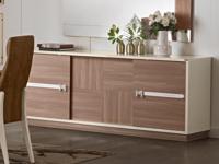 Dressoir EVEREST DELUXE 3 deuren ivoor/walnoot