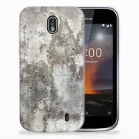 Nokia 1 TPU Siliconen Hoesje Beton Print - thumbnail