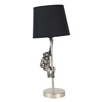 Clayre & Eef Tafellamp Dier 6LMC0049 Ø 20 * 49 cm E27 Goudkleurig Kunststof Rond Aap Bureaulamp Nachtlampje Bureaulamp Nachtlampje