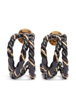 Maison Margiela Laces hoop earrings - Noir - thumbnail