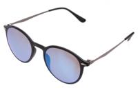 AZ Eyewear zonnebril unisex matzwart met blauwe spiegellens (AZ 2140)