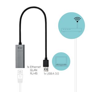 i-tec USB 3.0 Metal Gigabit Ethernet Adapter adapter