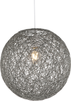 Hanglamp bol rond textiel 'Coropuna' grijs e27 fitting 320mm - thumbnail