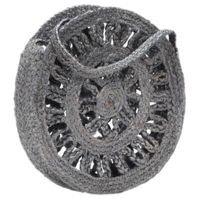 vidaXL Schoudertas rond opengewerkt handgemaakt jute donkergrijs vidaXL Schoudertas rond opengewerkt handgemaakt jute donkergrijs