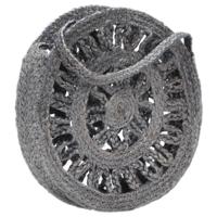 vidaXL Schoudertas rond opengewerkt handgemaakt jute donkergrijs