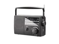 Retro 3000 Draagbare Radio - Batterijen of Netsnoer - AM/FM-radio met Handvat en Koptelefoonaansluiting - Zwart (HPG317R-B) - thumbnail