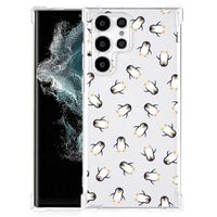 Doorzichtige Silicone Hoesje voor Samsung Galaxy S22 Ultra Pinguïn - thumbnail