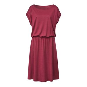 Jersey jurk van TENCEL™ met bio-katoen, bordeaux Maat: 34