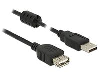 DeLock verlengkabel USB 2.0 type A stekker > USB 2.0 type A bus 2, 0 m zwart