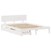 vidaXL Bedframe met lades massief grenenhout wit 160x200 cm