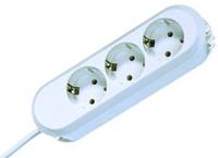 Bachmann 3x Schuko H05VV-F 3G 1.50mm² 16A/3680W 5m power uitbreiding 3 AC-uitgang(en) Wit